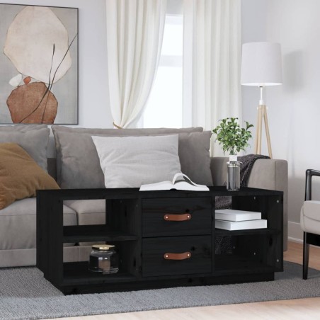 Table basse Noir 100x50x41 cm Bois massif de pin 632715632715