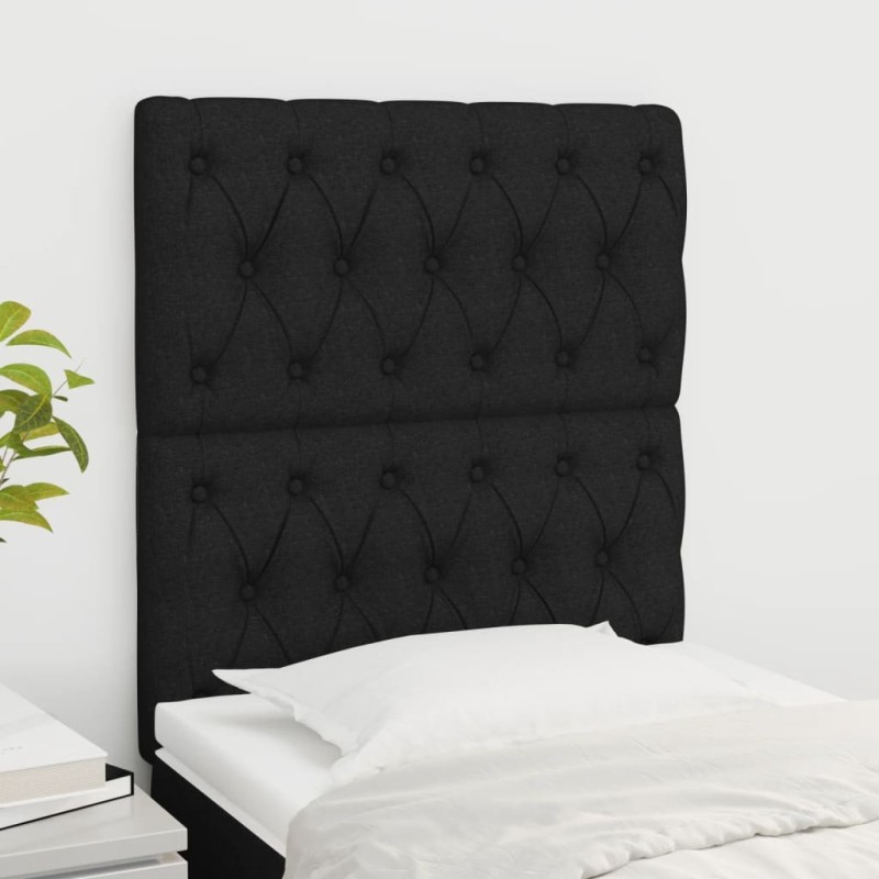 Têtes de lit 2 pcs Noir 80x7x78/88 cm Tissu 632717632717