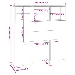 Armoire de tête de lit Blanc 100x19x103,5 cm 632718632718