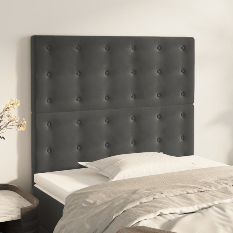 Tête de lit Gris foncé 90x5x118/128 cm Velours 632725632725