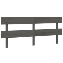 Tête de lit Gris 204x3x81 cm Bois massif de pin 632726632726