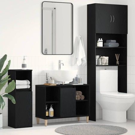 Meuble sous-évier Chêne noir 80x33x60 cm Bois d'ingénierie 632739632739