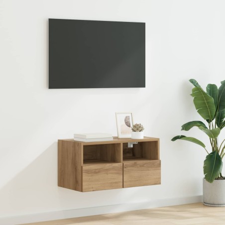 Meuble TV mural 60 x 30 x 30 cm Chêne artisanal 632741632741