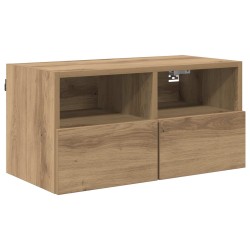 Meuble TV mural 60 x 30 x 30 cm Chêne artisanal 632741632741