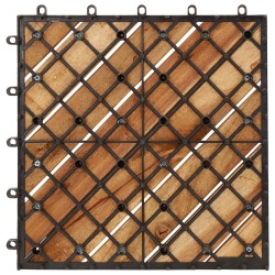 Carreau de terrasse 20 pcs Marron 30 x 30 cm Bois d'acacia 632745632745