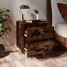 Tables de chevet et pieds en bois 2 pcs Chêne fumé 40x35x50 cm 632746632746