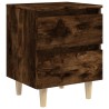 Tables de chevet et pieds en bois 2 pcs Chêne fumé 40x35x50 cm 632746632746