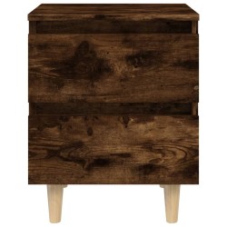 Tables de chevet et pieds en bois 2 pcs Chêne fumé 40x35x50 cm 632746632746
