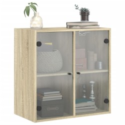 Armoire murale avec portes en verre chêne sonoma 68x37x68,5 cm 632753632753
