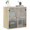 Armoire murale avec portes en verre chêne sonoma 68x37x68,5 cm 632753632753