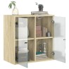 Armoire murale avec portes en verre chêne sonoma 68x37x68,5 cm 632753632753