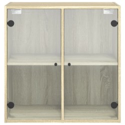 Armoire murale avec portes en verre chêne sonoma 68x37x68,5 cm 632753632753