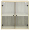 Armoire murale avec portes en verre chêne sonoma 68x37x68,5 cm 632753632753
