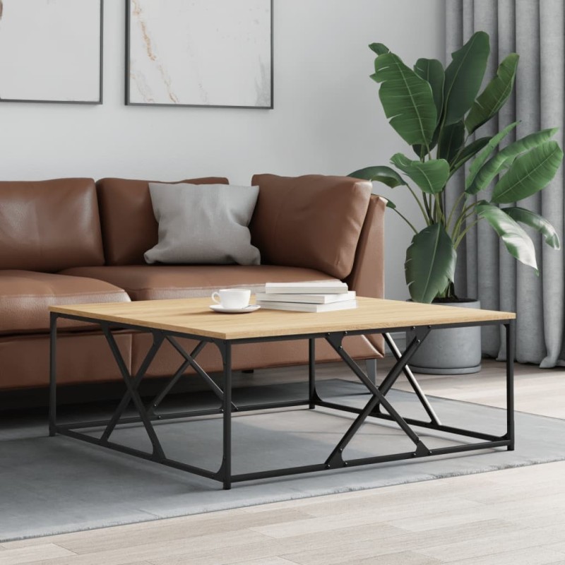 Table basse chêne sonoma 100x100x40 cm bois d'ingénierie 632766632766