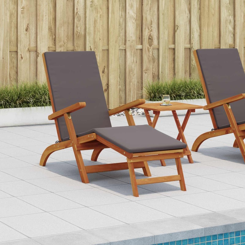 Chaise longue inclinable et pliable 2 pcs Gris foncé 632770632770