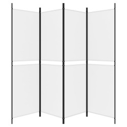Cloison de séparation 4 panneaux Blanc 200x180 cm Tissu 632775632775