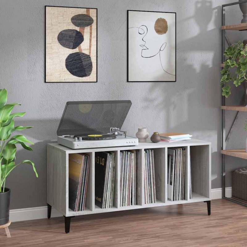 Armoire à disques sonoma gris 100x38x48 cm bois d'ingénierie 632787632787