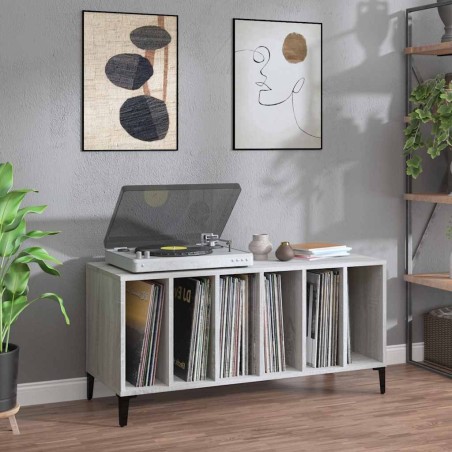 Armoire à disques sonoma gris 100x38x48 cm bois d'ingénierie 632787632787