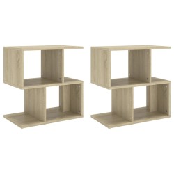 Tables de chevet 2pcs chêne sonoma 50x30x51,5cm bois ingénierie 632789632789
