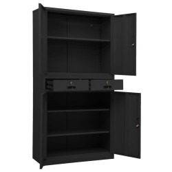 Armoire de bureau Anthracite 90x40x180 cm Acier 632791632791