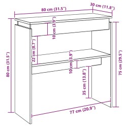 Table console chêne sonoma 80x30x80 cm bois d'ingénierie 632792632792
