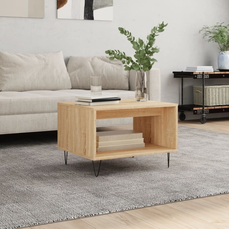 Table basse chêne sonoma 60x50x40 cm bois d'ingénierie 632795632795