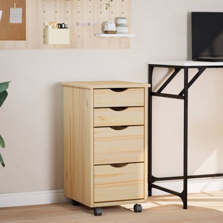 Cabinet roulant avec bureau avec roue MOSS Vernis transparent 632800632800