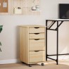 Cabinet roulant avec bureau avec roue MOSS Vernis transparent 632800632800