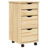 Cabinet roulant avec bureau avec roue MOSS Vernis transparent 632800632800