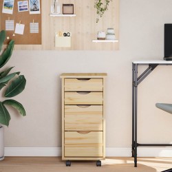 Cabinet roulant avec bureau avec roue MOSS Vernis transparent 632800632800