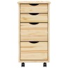 Cabinet roulant avec bureau avec roue MOSS Vernis transparent 632800632800