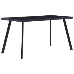   Table à manger Noir 140x70x75 cm Verre trempé 632811632811