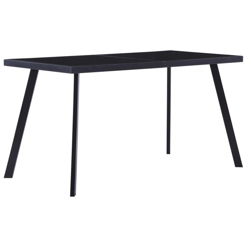   Table à manger Noir 140x70x75 cm Verre trempé 632811632811