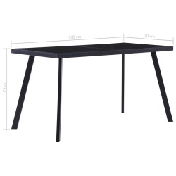   Table à manger Noir 140x70x75 cm Verre trempé 632811632811