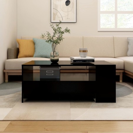 Table basse noir 102x55x42 cm bois d'ingénierie 632822632822