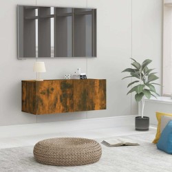 Meuble TV chêne fumé 80x30x30 cm bois d'ingénierie 632829632829