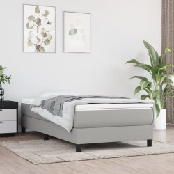 Matelas de lit à ressorts ensachés fermeté moyenne Gris clair 90x190x20cm Tissu 632837632837