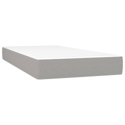 Matelas de lit à ressorts ensachés fermeté moyenne Gris clair 90x190x20cm Tissu 632837632837