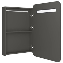 Armoire de salle de bain à miroir LED anthracite 60x11x80 cm 632841632841