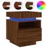 Armoire de chevet avec lumières LED chêne marron 40x39x48,5 cm 632843632843
