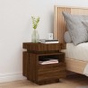Armoire de chevet avec lumières LED chêne marron 40x39x48,5 cm 632843632843