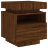 Armoire de chevet avec lumières LED chêne marron 40x39x48,5 cm 632843632843
