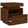 Armoire de chevet avec lumières LED chêne marron 40x39x48,5 cm 632843632843
