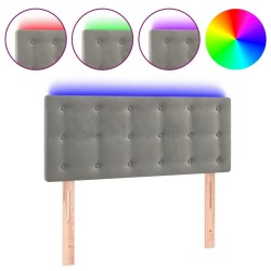 Tête de lit à LED Gris clair 100x5x78/88 cm Velours 632846632846