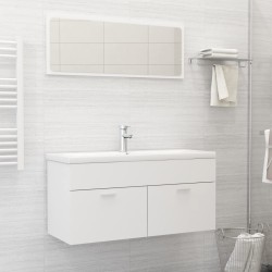 Armoire d'évier avec lavabo intégré Blanc Aggloméré 632848632848
