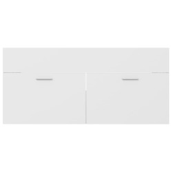Armoire d'évier avec lavabo intégré Blanc Aggloméré 632848632848