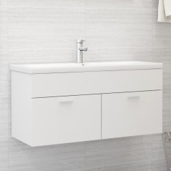 Armoire d'évier avec lavabo intégré Blanc Aggloméré 632849632849