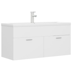 Armoire d'évier avec lavabo intégré Blanc Aggloméré 632849632849