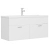 Armoire d'évier avec lavabo intégré Blanc Aggloméré 632849632849