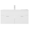 Armoire d'évier avec lavabo intégré Blanc Aggloméré 632849632849